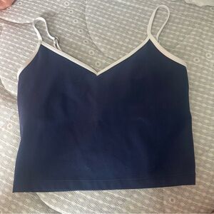 gilly hicks navy blue and white top